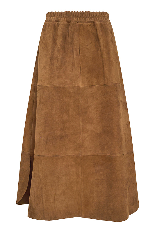 Юбка из натуральной кожи Цвет Коричневый