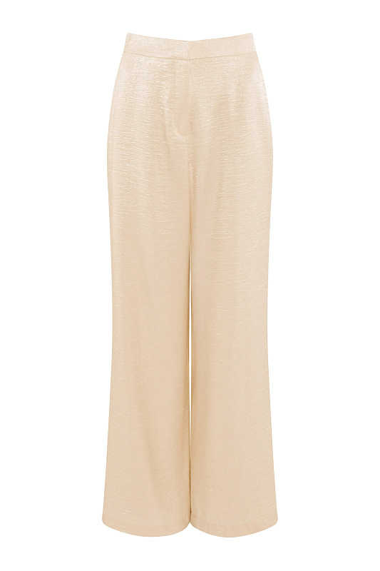 Широкие брюки с блеском Цвет Бежевый