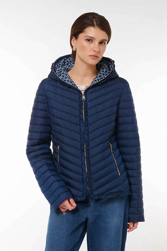Стеганая куртка с капюшоном Цвет Синий
