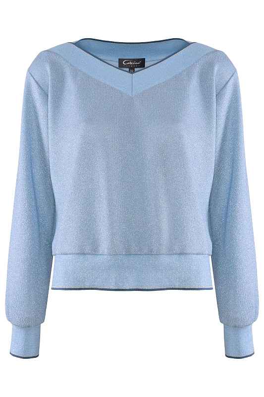 Пуловер из смесовой вискозы Цвет Голубой