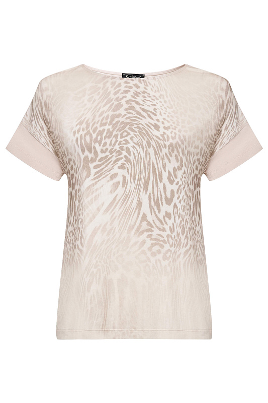 Блузка с леопардовым принтом Цвет Бежевый