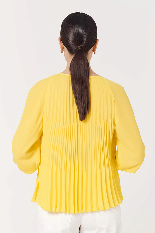 Блузка плиссированная Цвет Желтый Изображение 2