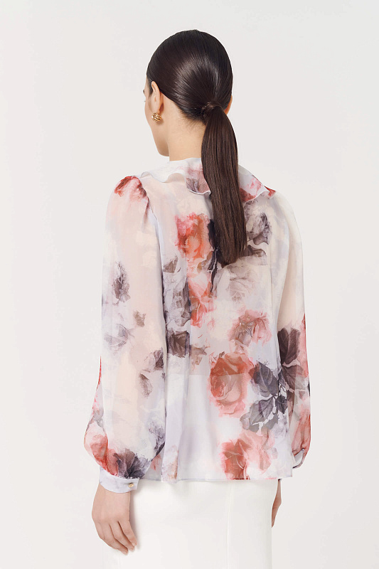 Блузка с воланами и цветочным принтом Цвет Мультиколор Изображение 2