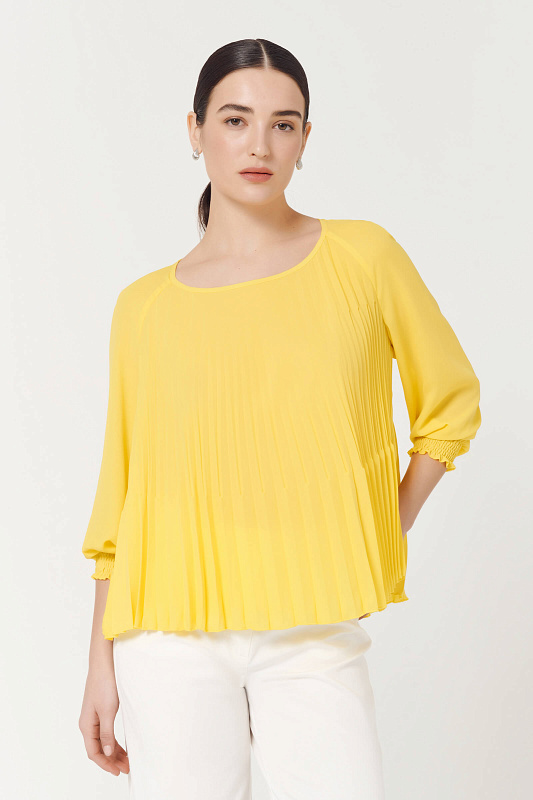 Блузка плиссированная Цвет Желтый