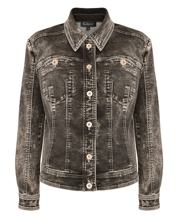 Жакет из денима с вареным эффектом Цвет Серый