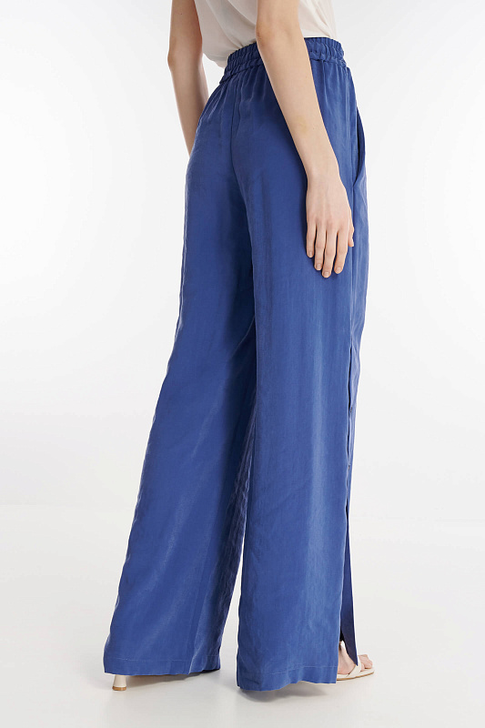 Широкие брюки с разрезами Цвет Синий Изображение 2