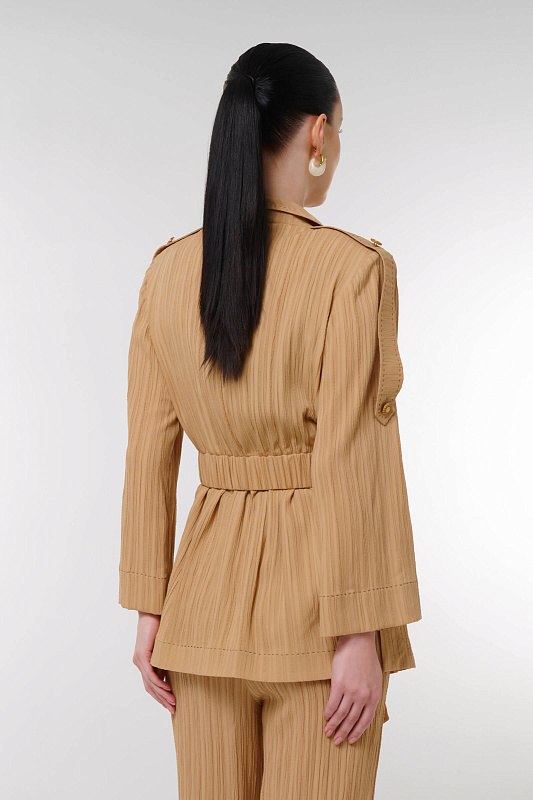 Жакет из фактурного материала Цвет Бежевый Изображение 2