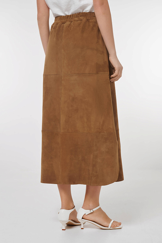 Юбка из натуральной кожи Цвет Коричневый Изображение 2