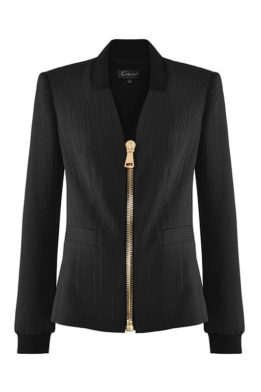 Фактурный жакет на молнии Цвет Черный