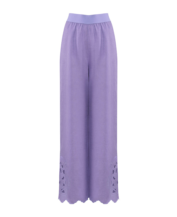 Широкие брюки с перфорацией Цвет Фиолетовый