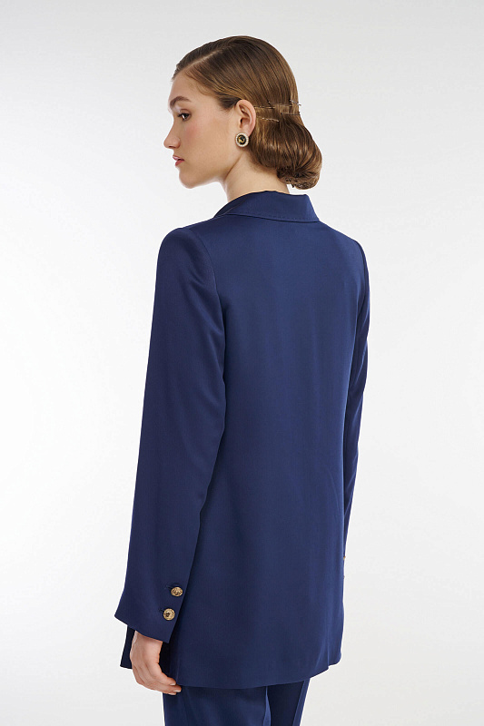 Однобортный пиджак с английским воротником Цвет Синий Изображение 2