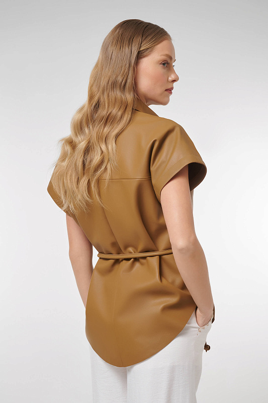 Куртка из натуральной кожи Цвет Коричневый Изображение 2